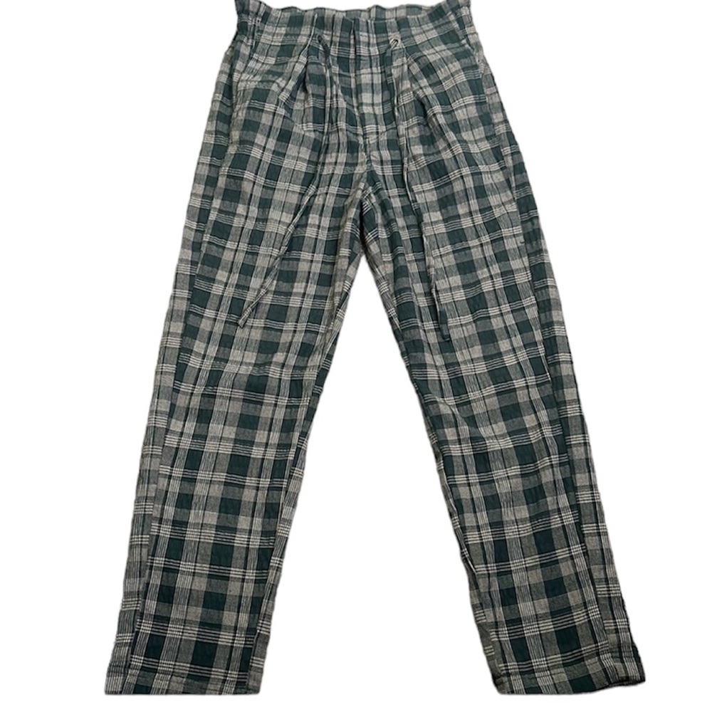 Free people green plaid pants size 4